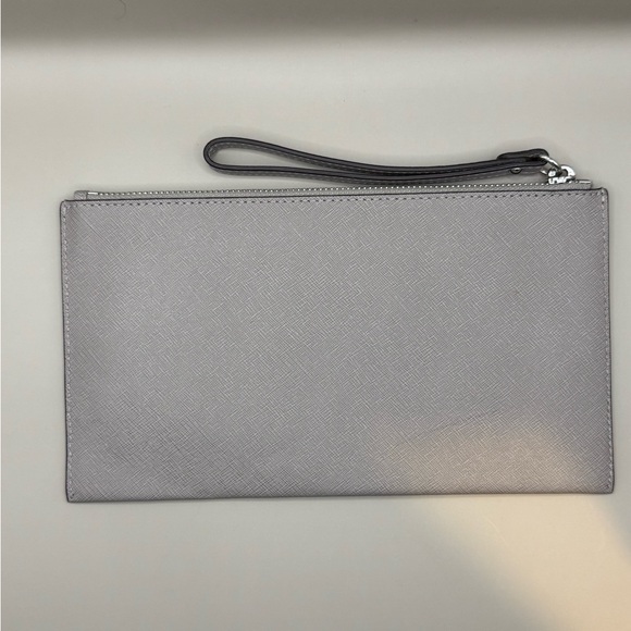 Michael Kors Gray Clutch Zipper Wallet Authentic - Picture 2 of 5